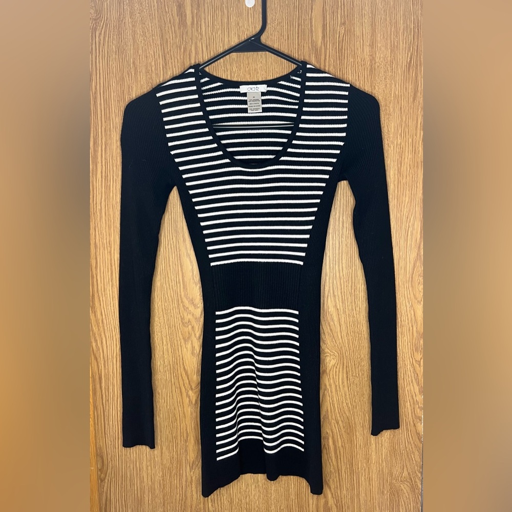 Black and white striped long sleeve shirt, from Caché.